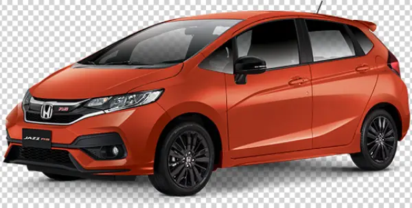 Orange Honda Jazz RS Car PNG Transparent Background