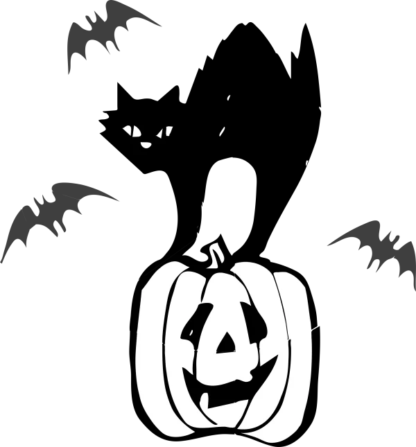 Halloween Jack-o'-Lantern with Bats PNG