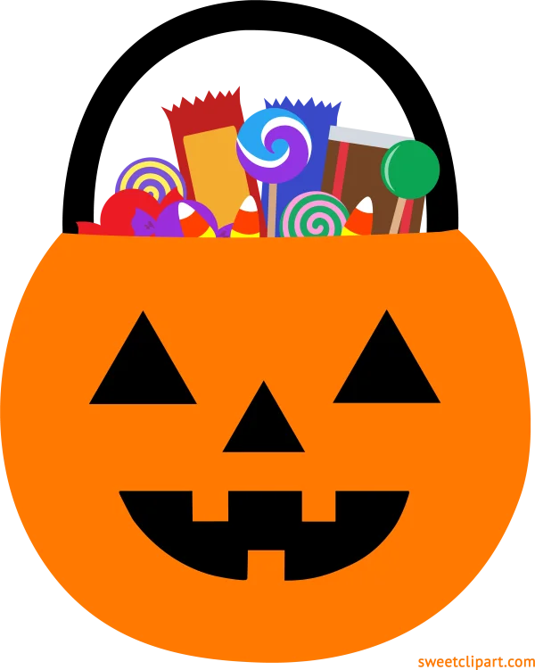 Halloween Jack-o'-Lantern with Candy PNG