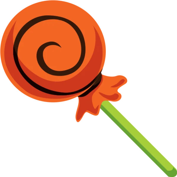 Orange Spiral Lollipop PNG Transparent Background