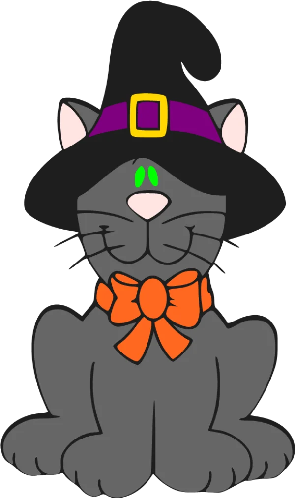 Cute Halloween Witch Cat PNG