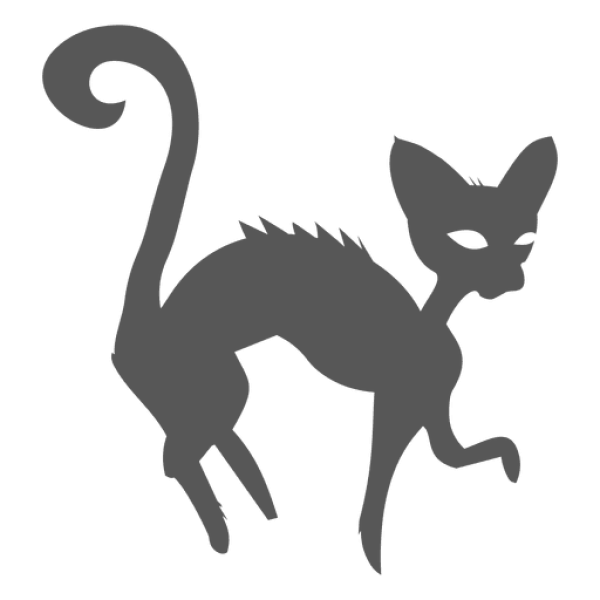 Scared Cat Silhouette PNG Transparent Background