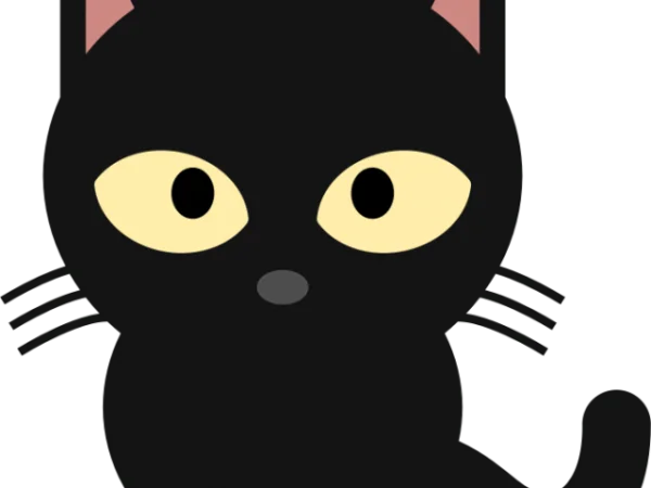 Cute Cartoon Black Cat PNG