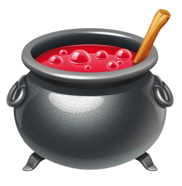 Red Potion Cauldron PNG Transparent Background