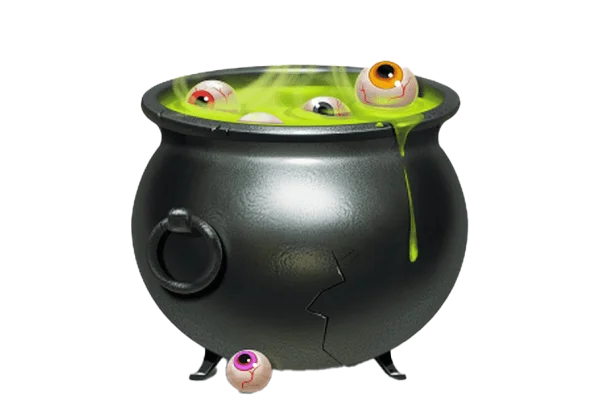 Witch's Cauldron with Eyeballs PNG