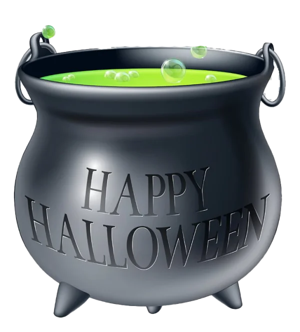 Happy Halloween Cauldron PNG Transparent Background