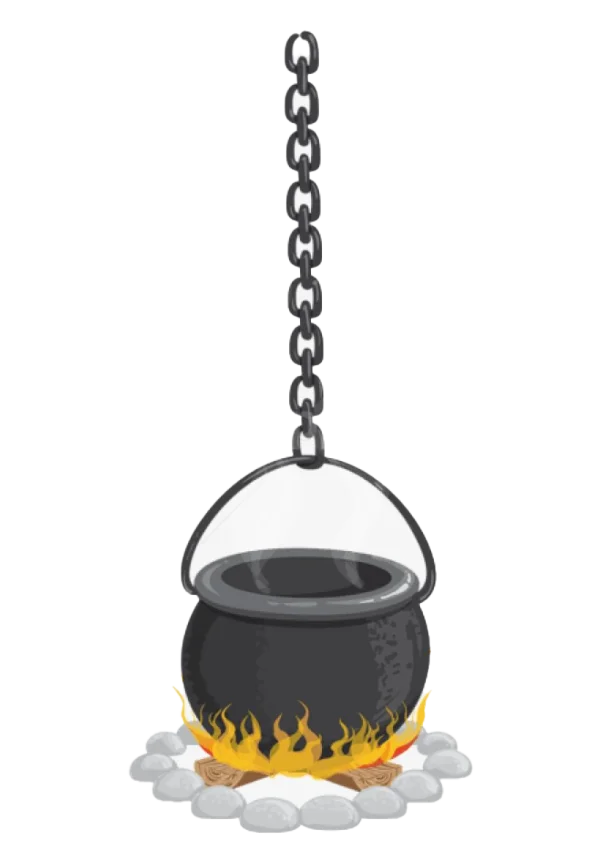 Cauldron over Campfire PNG Transparent Background