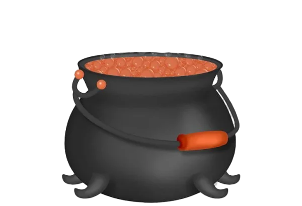 Halloween Cauldron with Bubbling Potion PNG