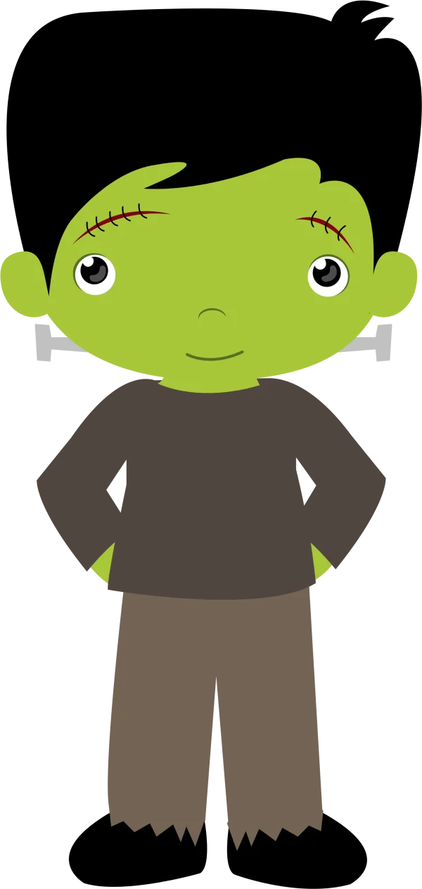 Cute Cartoon Frankenstein PNG Transparent Background