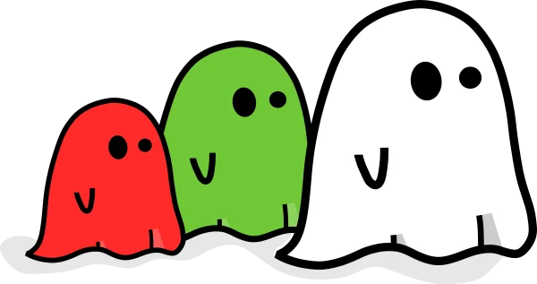 Cute Colorful Ghosts PNG Transparent Background