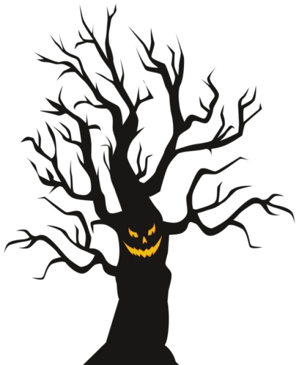 Spooky Halloween Tree Face PNG Transparent