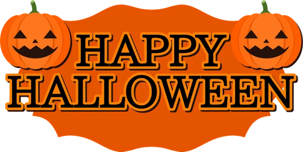Happy Halloween Pumpkins Banner PNG Transparent Background