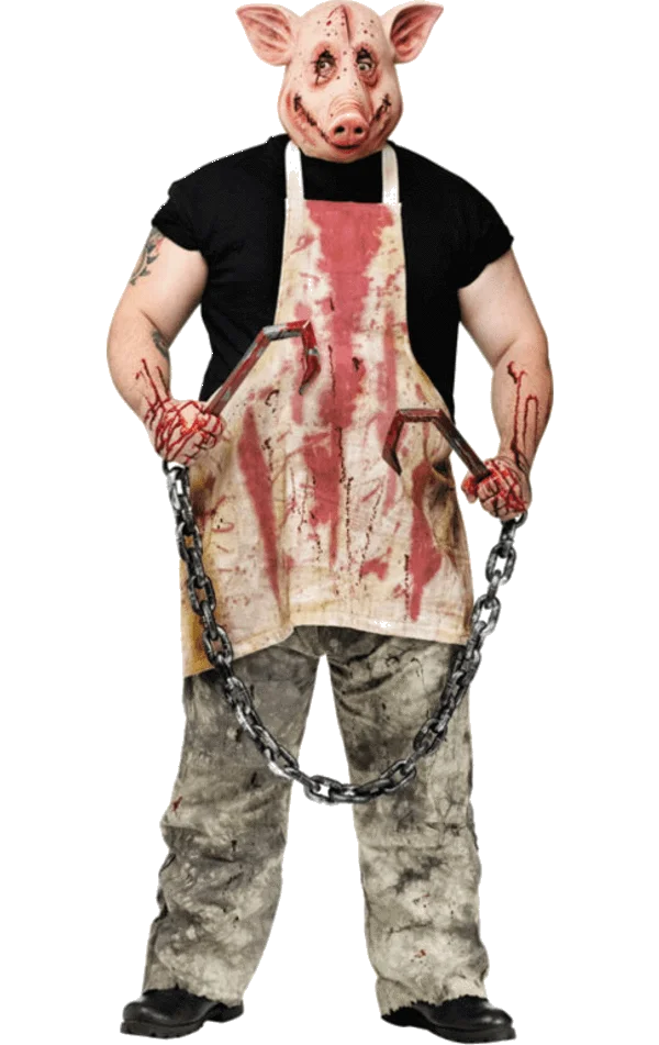 Bloody Pig Mask Butcher PNG Transparent Background