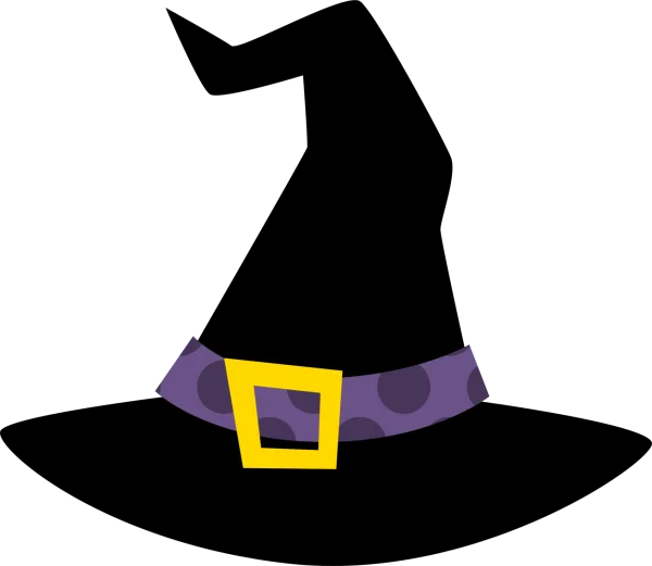 Witch Hat Brim with Gold Buckle PNG Transparent Background