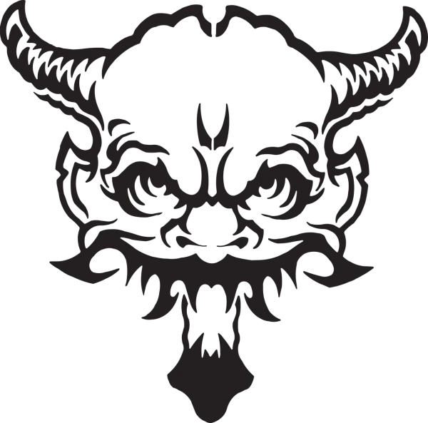 Tribal Demon Monster Head Silhouette PNG