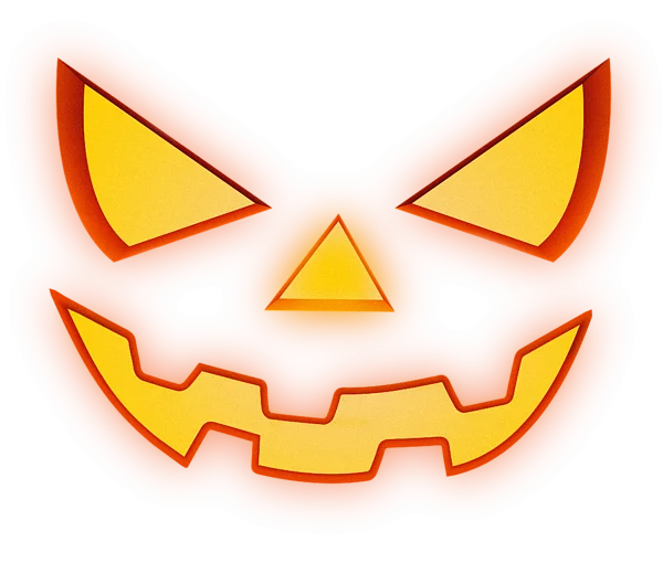 Spooky Glowing Pumpkin Face PNG Transparent