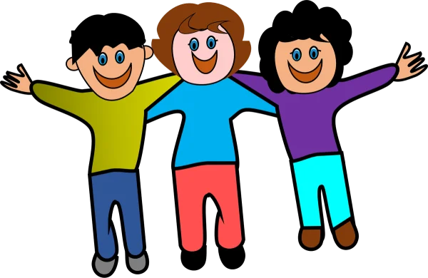 Smiling Cartoon Children Group PNG Transparent Background