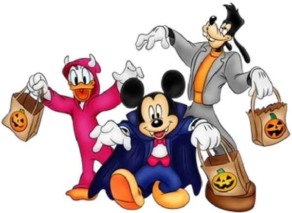 Mickey Donald Goofy Halloween Fun PNG