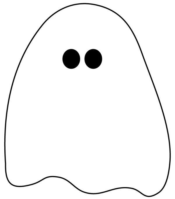 Cute White Ghost Icon PNG