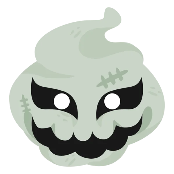 Cute Spooky Ghost Face PNG Transparent Background