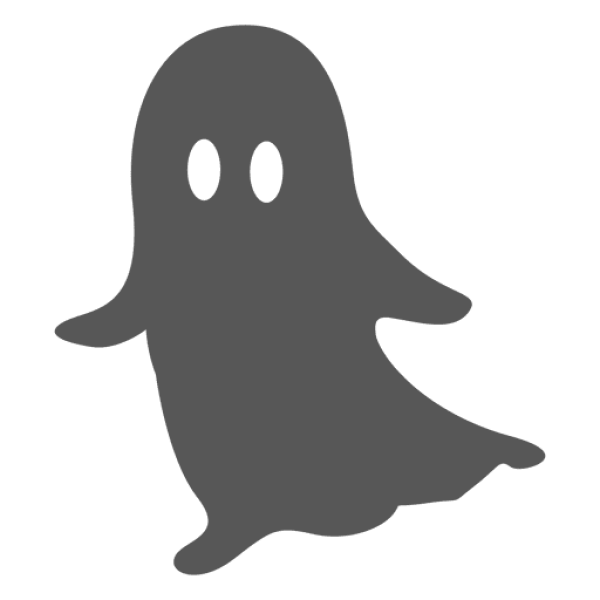 Cute Grey Ghost Cartoon PNG Transparent Background