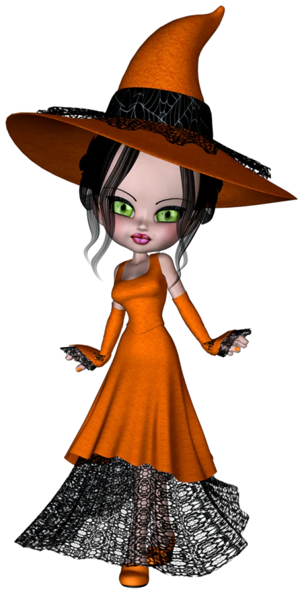 Cute Halloween Witch PNG Transparent Background