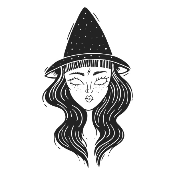 Dark Witch Head PNG Transparent Background