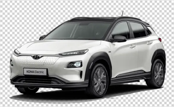 White Hyundai Kona Electric Car PNG Transparent