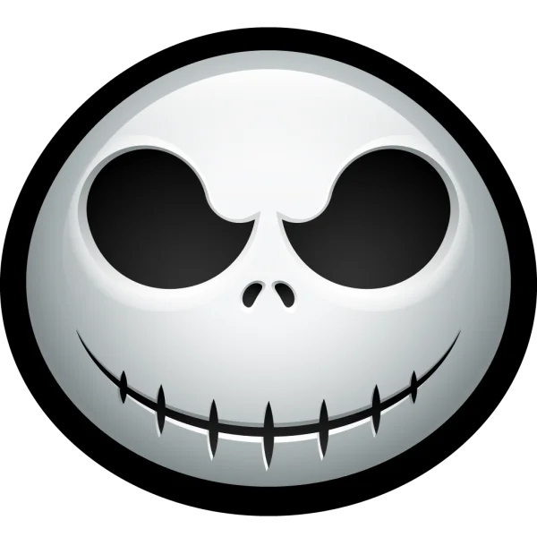 Jack Skellington Style Face Icon PNG Transparent