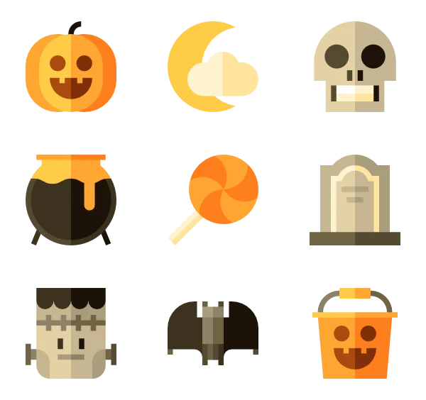 Halloween Themed Icons Pack PNG Transparent