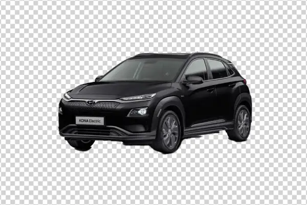 Black Hyundai Kona Electric Car PNG Transparent Background