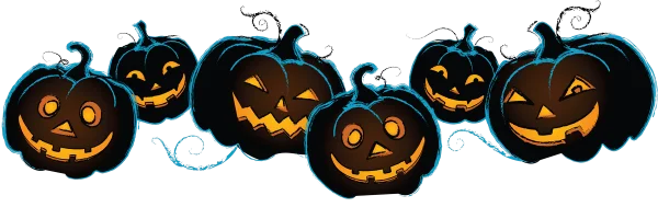 Halloween Jack-o'-Lantern Pumpkins PNG Border