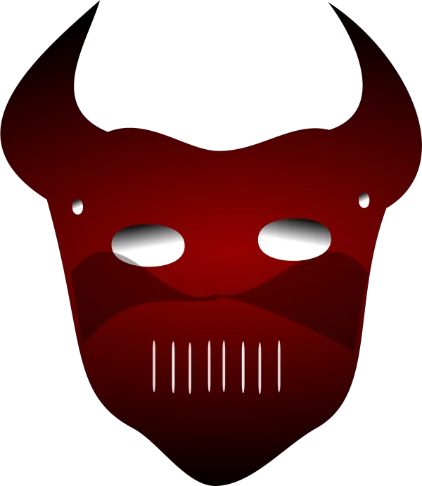 Dark Red Horned Mask PNG Transparent Background