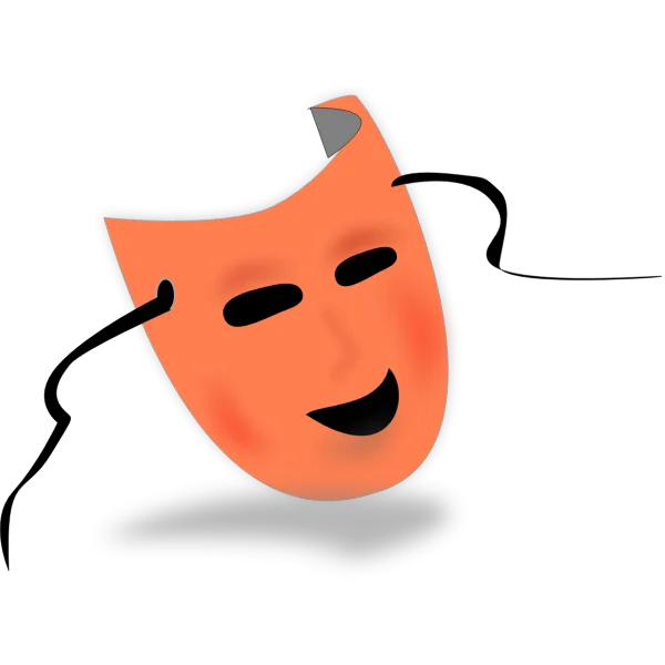 Happy Orange Comedy Theater Mask PNG