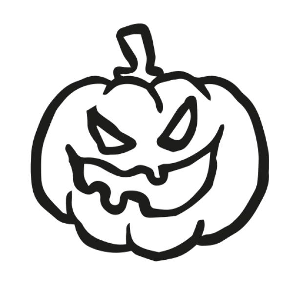 Spooky Jack-O-Lantern Outline PNG Transparent