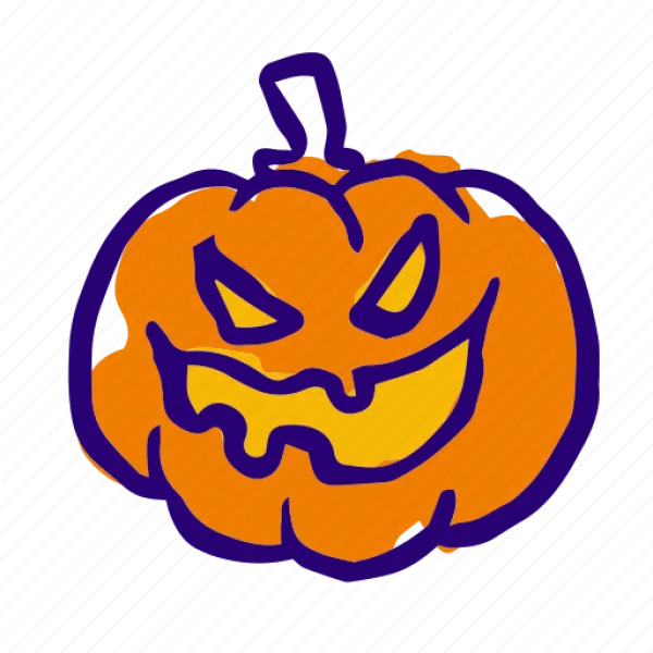 Spooky Halloween Jack-o'-Lantern Pumpkin PNG