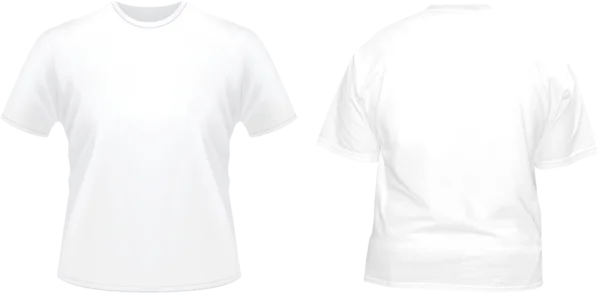Blank White T-Shirt Front and Back PNG