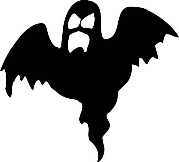 Black Scary Ghost Silhouette PNG Transparent Background