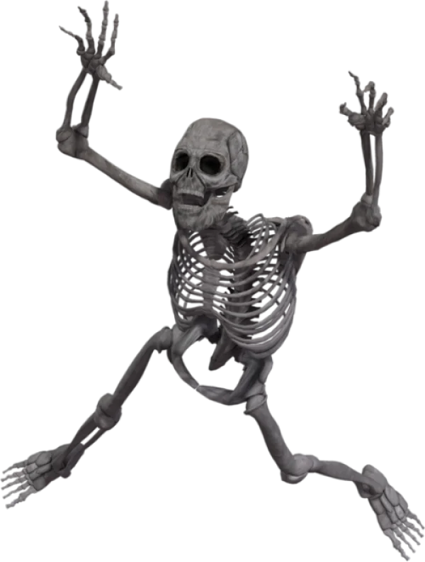 Frightened Skeleton PNG Transparent Background
