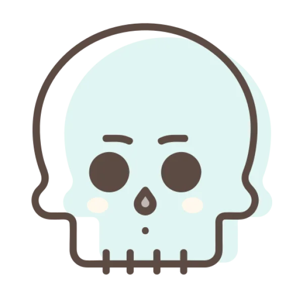 Cute Light Blue Skull Icon PNG Transparent