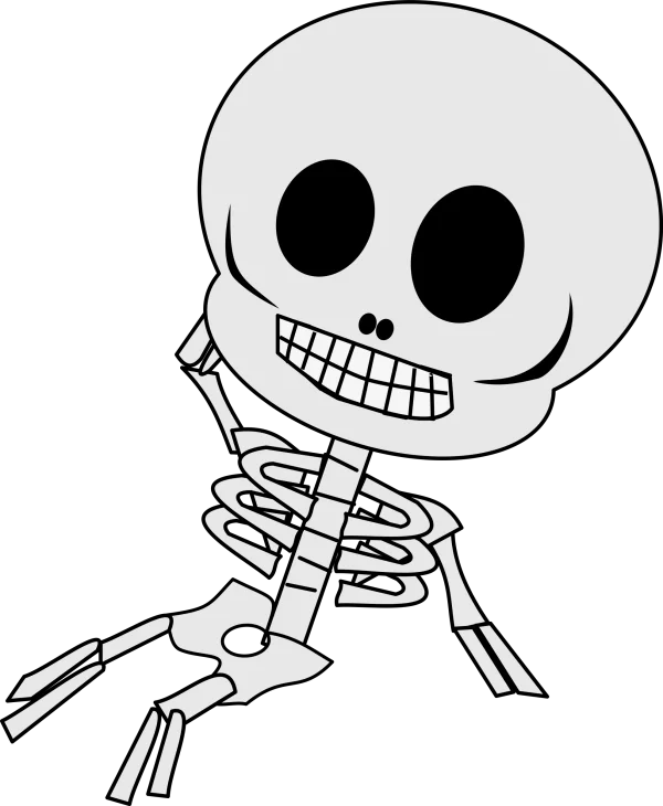 Happy Cartoon Skeleton Character PNG