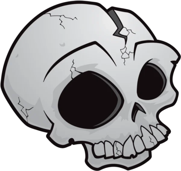 Cracked Cartoon Skull PNG Transparent