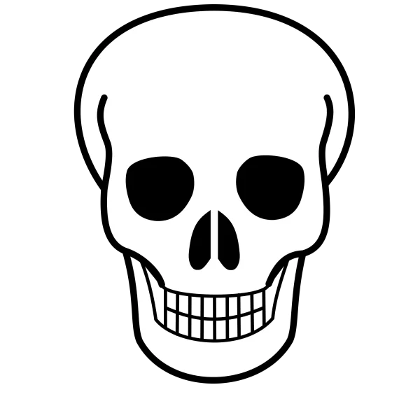 White Skull Icon PNG Transparent Background