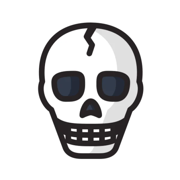 Cracked Skull Icon PNG Transparent Background