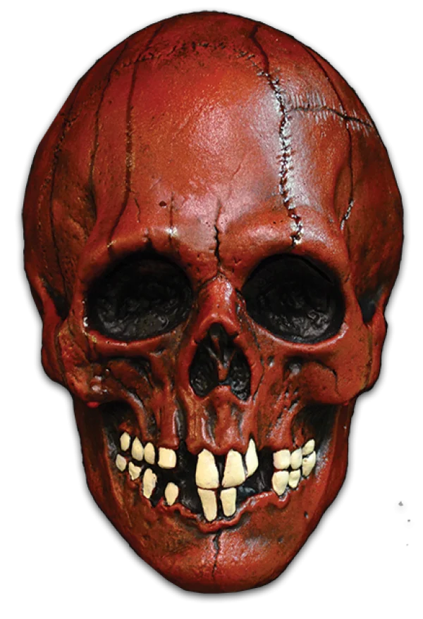 Creepy Red Stitched Skull PNG Transparent Background