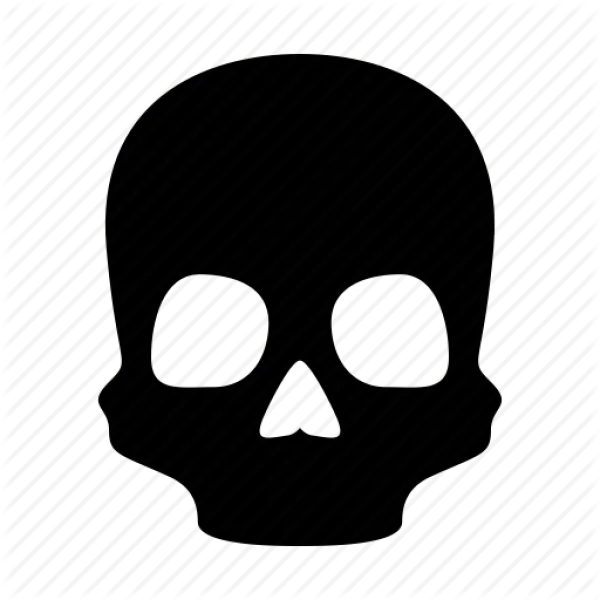 Black Skull Icon PNG Transparent Background