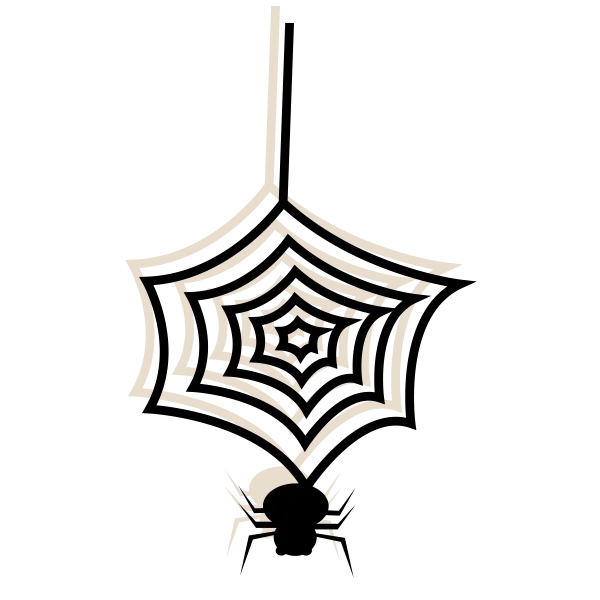 Stylized Spider and Web PNG Transparent Background