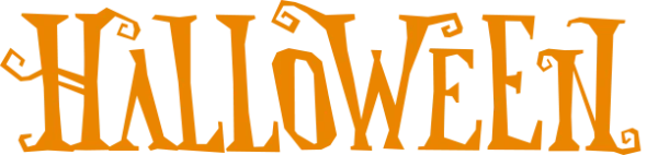 Orange Spooky Halloween Text PNG