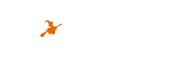 Halloween Town Logo with Witch PNG