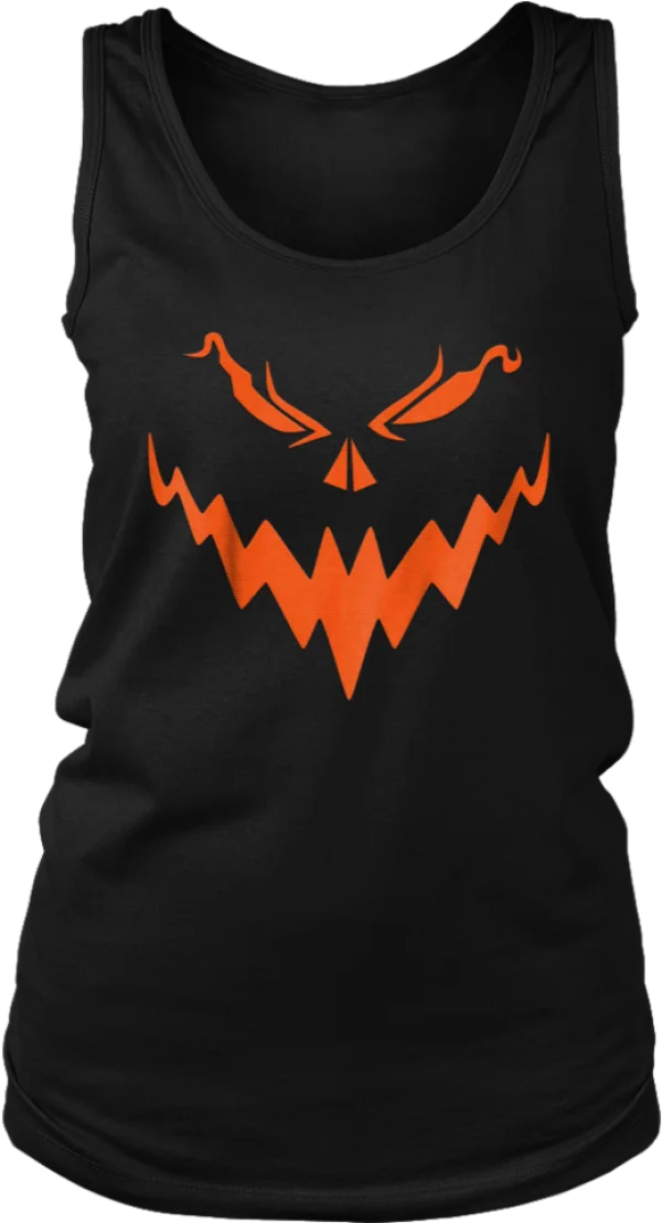 Scary Halloween Jack-o'-Lantern Tank Top PNG